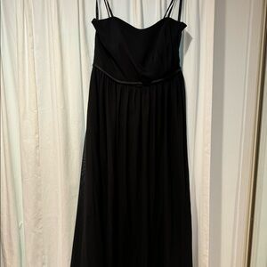 Black floor length gown. Worn once, dry cleaned